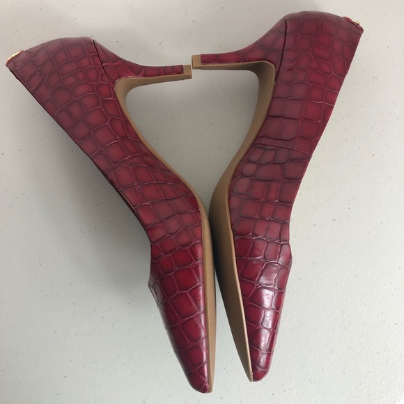 C Wonders Croco Embossed Leather Pumps Size 8M - Picture 3 of 8